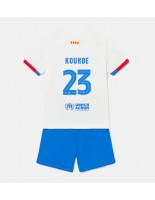 Barcelona Jules Kounde #23 Venkovní dres pro děti 2023-24 Krátký Rukáv (+ trenýrky)